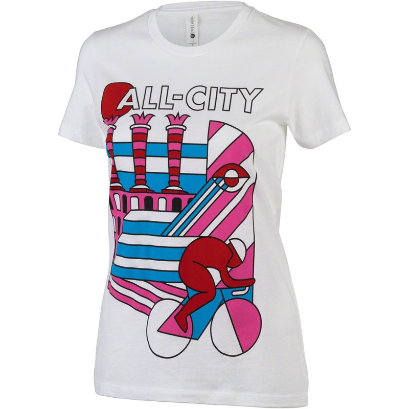 All-City Parthenon Party Womens T-Shirt - White Pink Red Blue Black X-Large