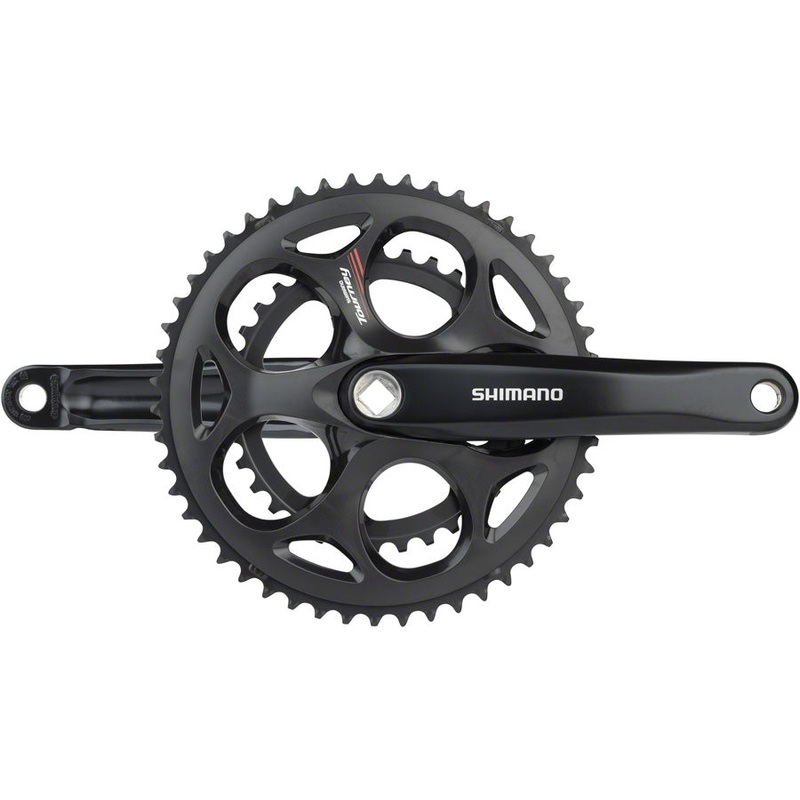 Shimano Tourney FC-A070 Crankset - 170mm 7/8-Speed 50/34t Riveted Square Taper JIS Spindle Interface BLK