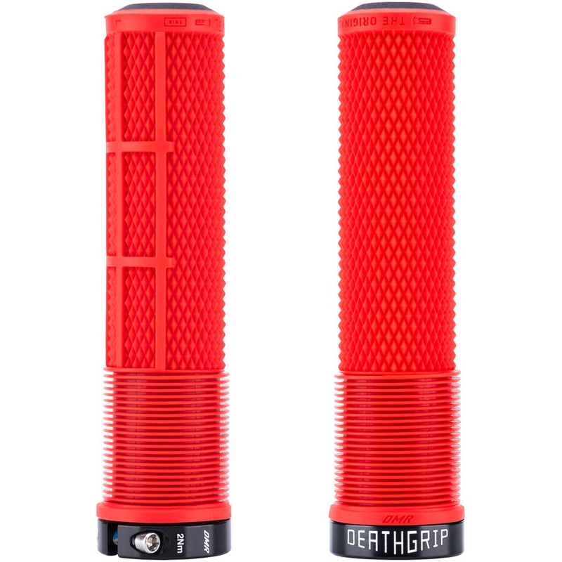DMR DeathGrip 2 Flangeless Grips - Thin Lock-On Red