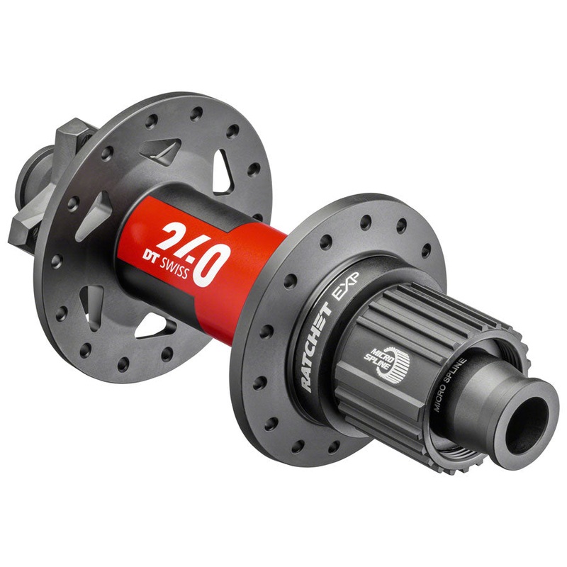 DT Swiss 240 EXP Rear Hub - 12 x 148mm 6-Bolt Micro Spline BLK/Red 32H 36pt