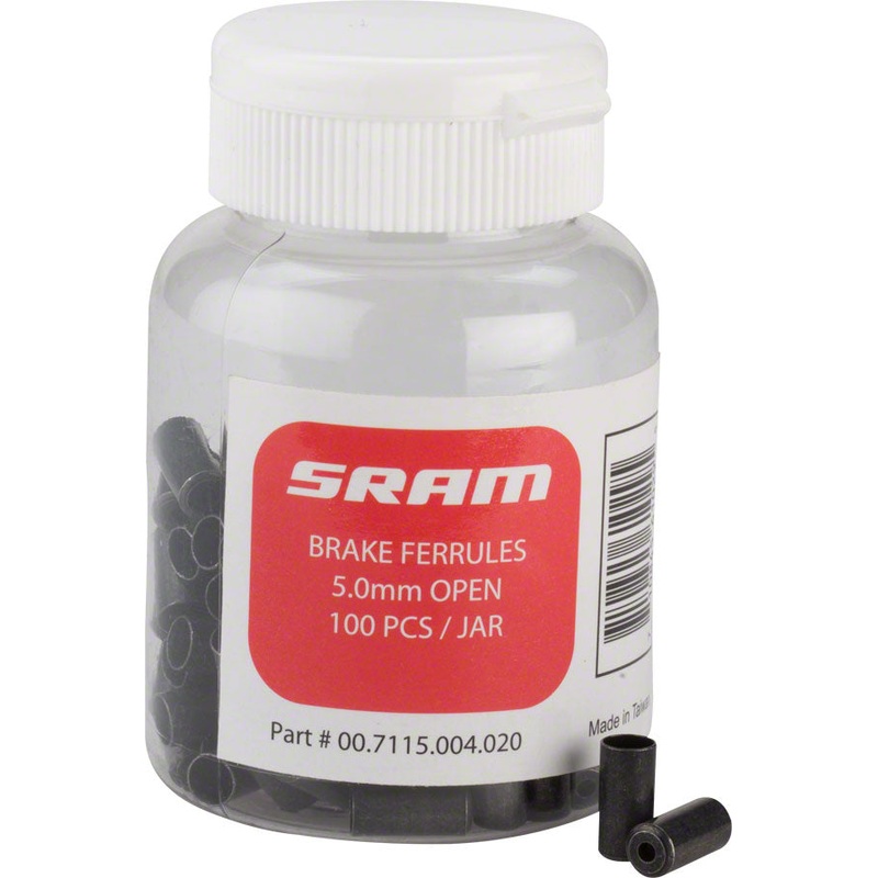 SRAM 5mm Brake Cable Housing Ferrules Black 100-count Jar
