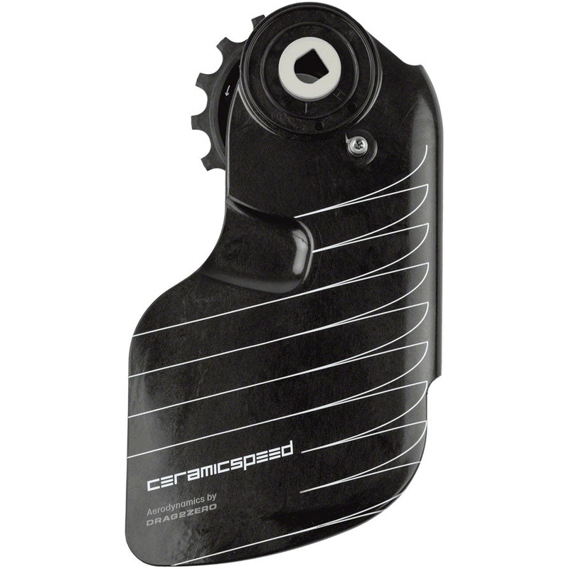CeramicSpeed OSPW Pulley Wheel Aero Alpha System SRAM Red/Force AXS - Coated Races Aluminum Pulley Carbon Cage BLK