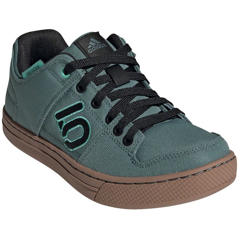 Five Ten Freerider Canvas Flat Shoes - Womens Hazy Emerald/Core BLK/Acid Mint 10.5