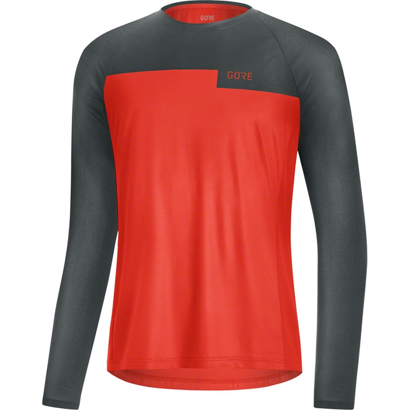 Gorewear Trail Long Sleeve Shirt - Fireball/Urban Grey Mens Small