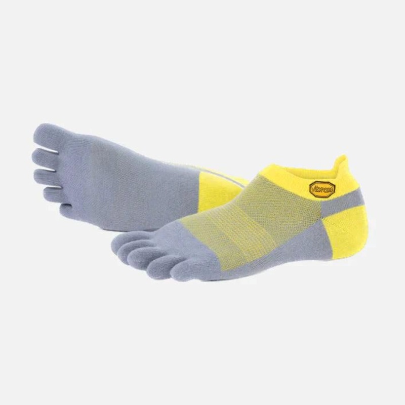 VIBRAM 5 Fingers No Show Socks Yellow/Grey M