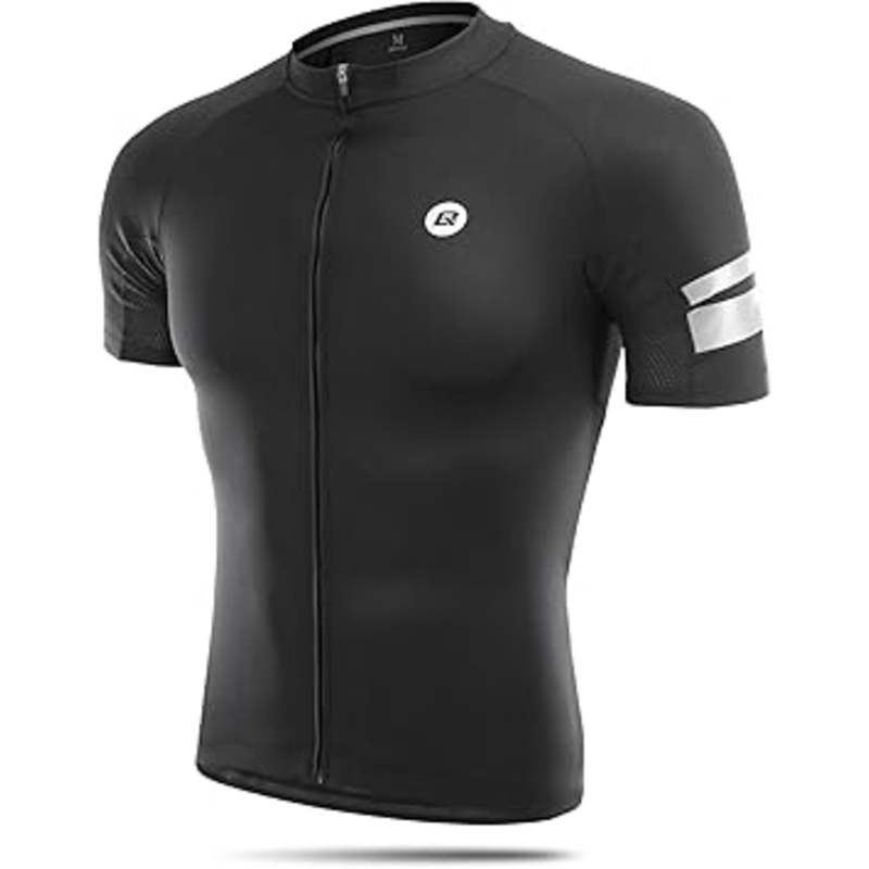 Unisex Cycling Jersey | Premium QuickDry Fabric, Short Sleeves & YKK Zipper Black S