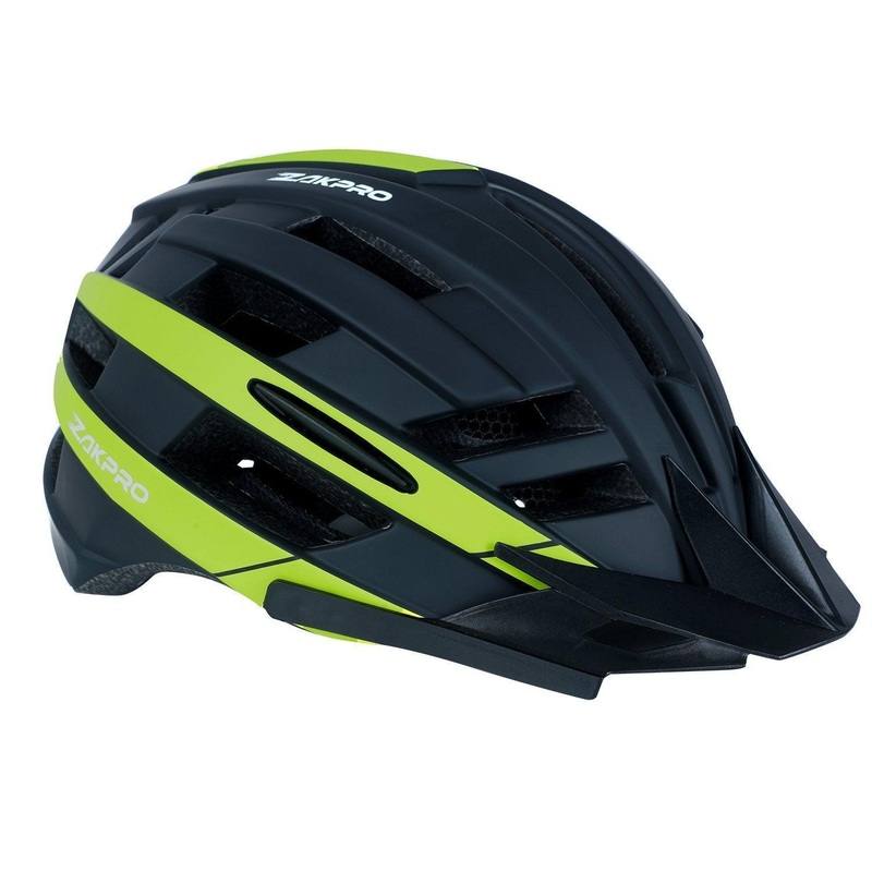 ZAKPRO MTB Inmold Cycling Helmet with rear LED flicker lights  Uphill series (Black) M