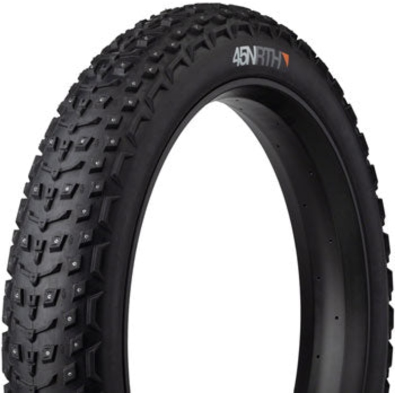 45NRTH Dillinger 5 Studded Tire 26 x 4.6, Tubeless, Folding, Black, 120tpi, 258 Concave Carbide Aluminum Studs