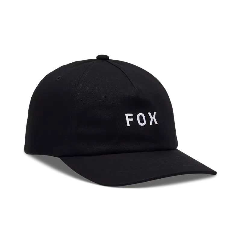 Fox Wordmark Adjustable Hat Black/White OS