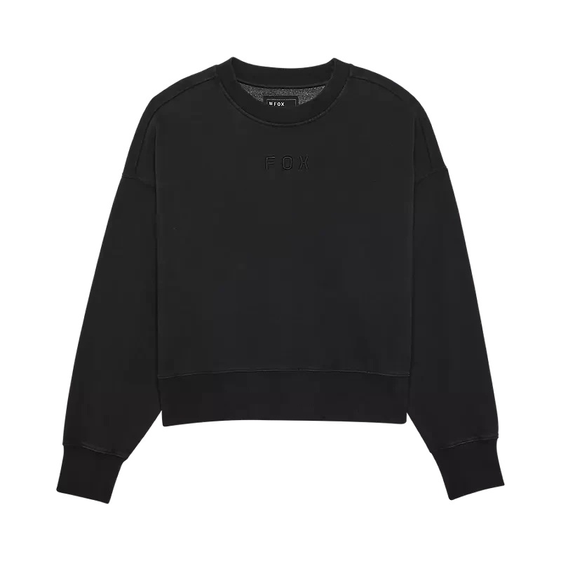 Fox Womens Wordmark OV Fleece Crew Black XS