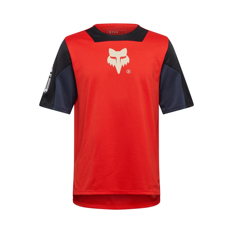 Fox Youth Defend SS Jersey Elevated Fluorescent Red YS