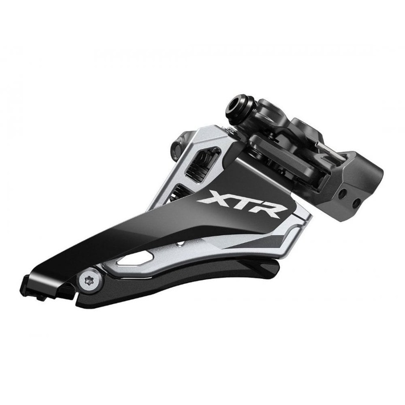 Shimano XTR M9100 12-Speed Front Derailleur Grey / Black mid clamp, multi fit, side swing