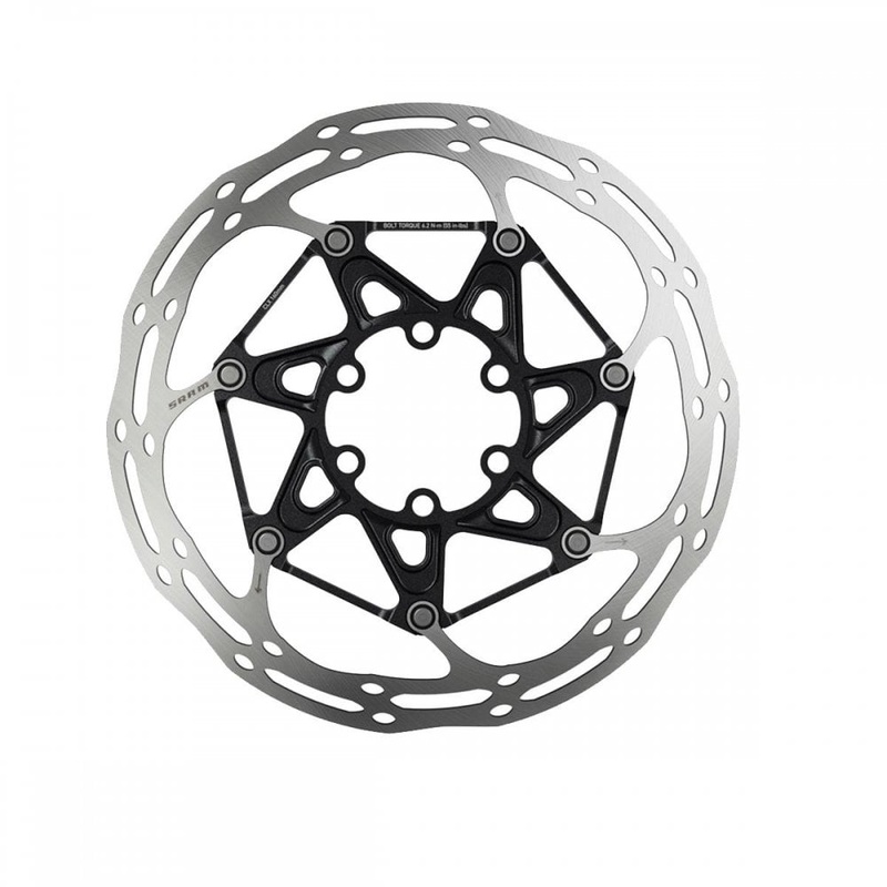 SRAM Centerline 2 Piece Rounded Ti Bolt Black Disc Brake Rotor Black 140mm