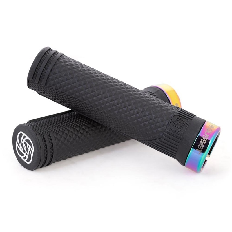 Gusset S2 Extra Soft Lock-On Grips Black/Oil Slick Extra Soft