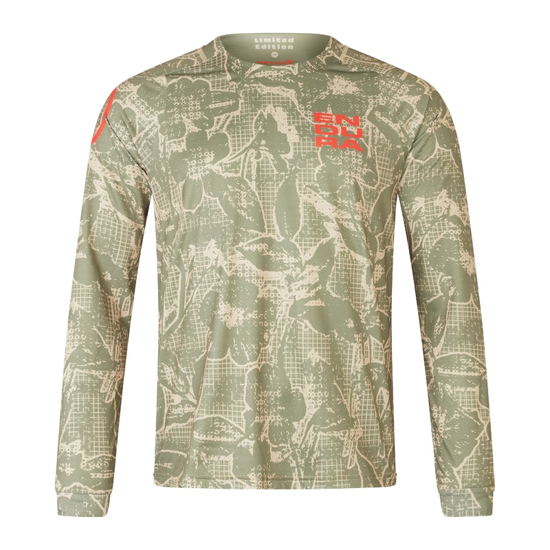 Endura Grid Floral Ltd Printed L/S Tee Tweed Green M