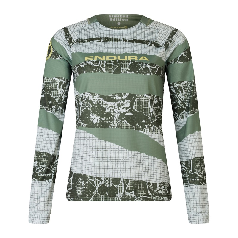 Endura Patchwork Women's Ltd Printed L/S Tee Machair Green L