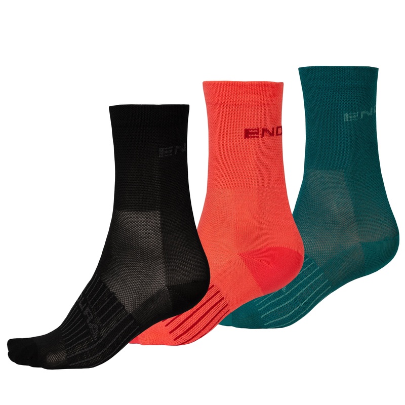 Endura Women's Coolmax Race Sock (Triple Pack) Black One size