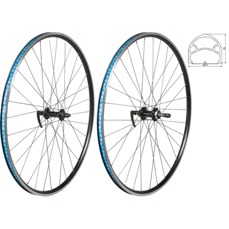 49N wheel Road 700c Freewheel Black Rear