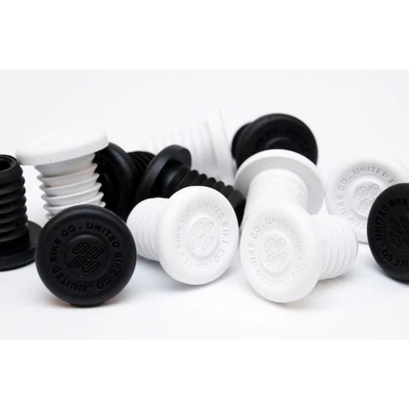 United Nylon Push in Bar Ends White