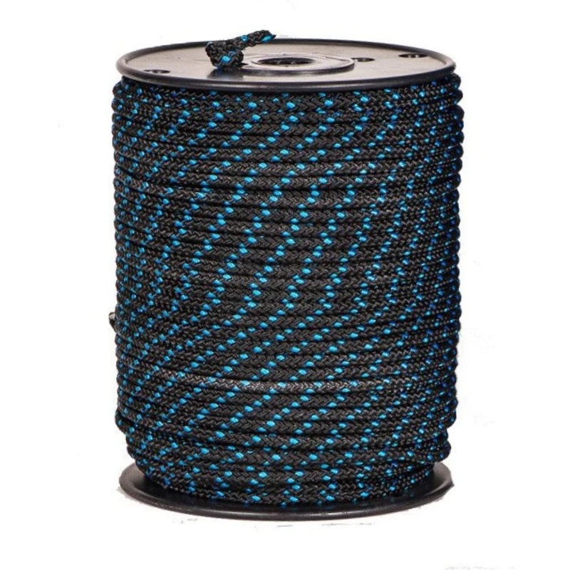 Rope Black/Blue Polyester 5/32" (4mm) Downhaul Line 300' Roll