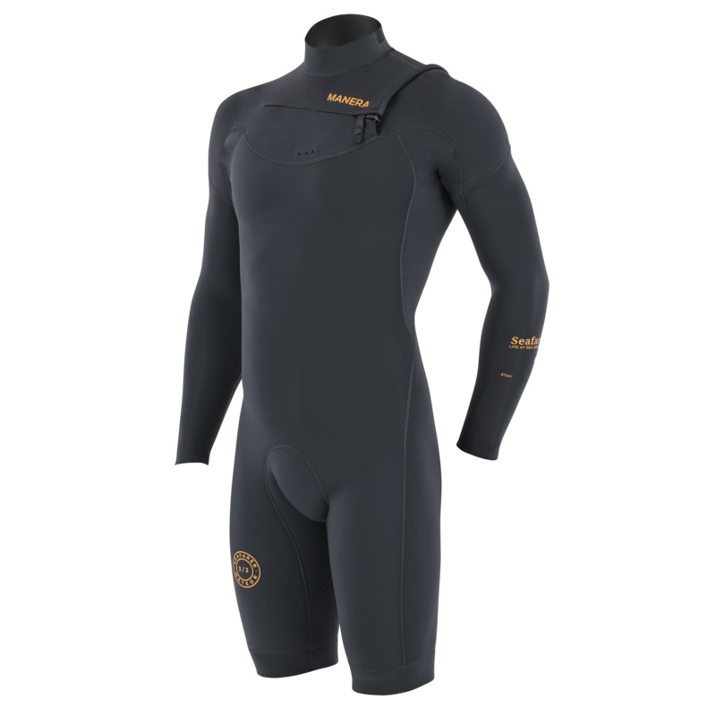 Manera SEAFARER SHORTY HYBRID - FZ 3.2mm (long sleeves - short legs) Mens Wetsuit Anthracite XS