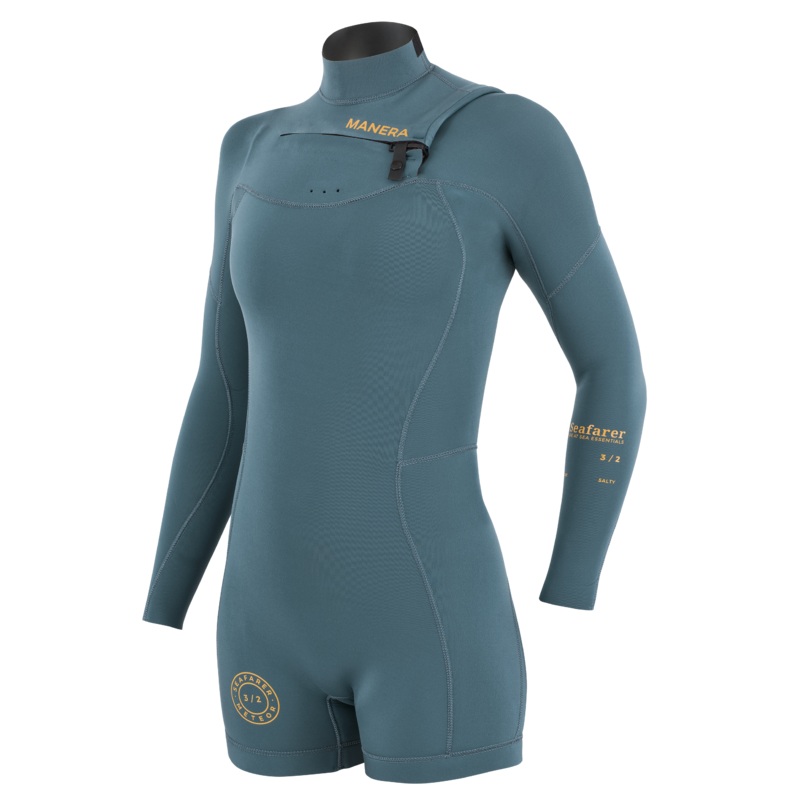 Manera SEAFARER women HYBRID - FZ 3.2mm (long sleeves - short legs) Womens Wetsuit Pewter XS