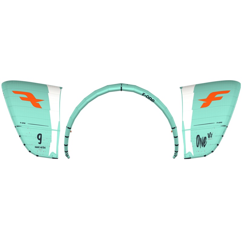 F-One One V2 Kite A - FLAME / MINT 4.0m