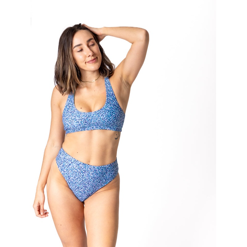 Sensi Swim Colleen Eco Friendly Reversible Bikini Top Kaleidoscope/Seaglass XS