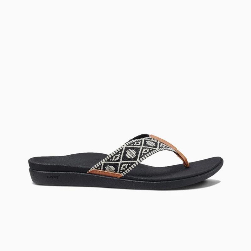 Reef Ortho Woven Sandals Black/White 5