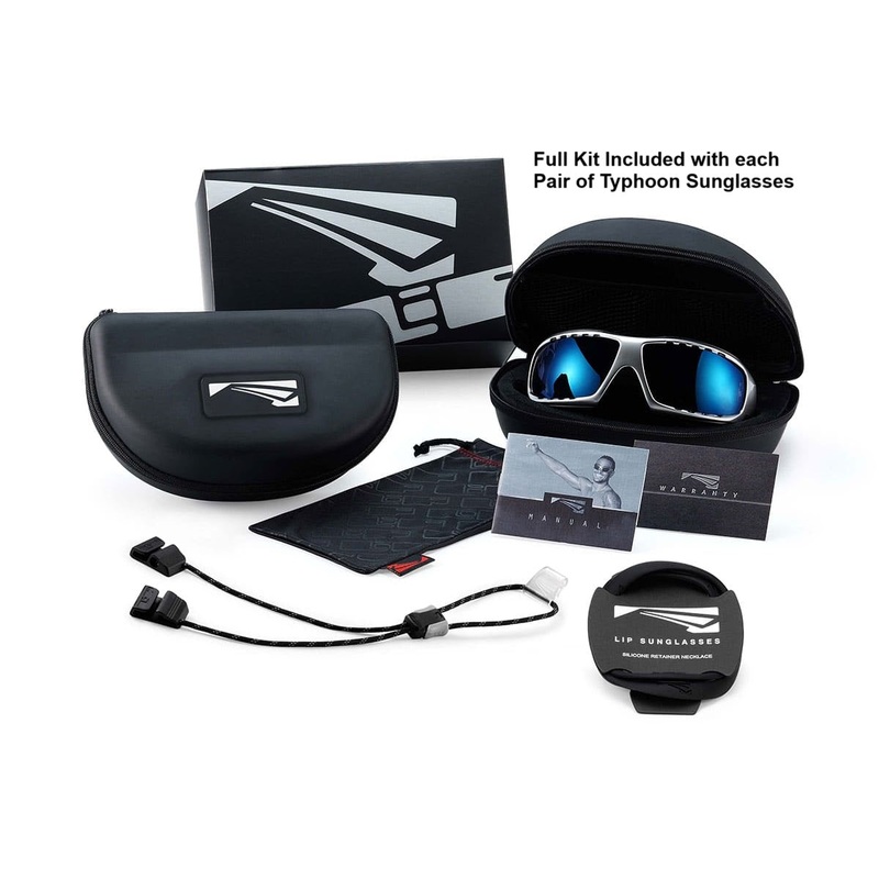 LiP Typhoon Watersports Sunglasses Gloss White Gun Blue