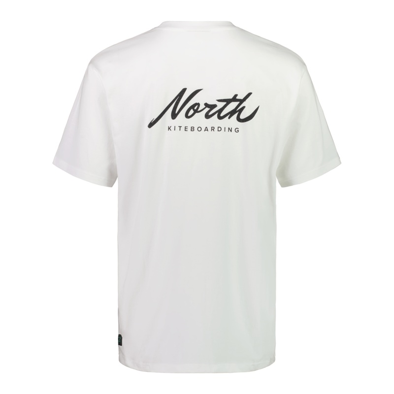 North Script Tee White S