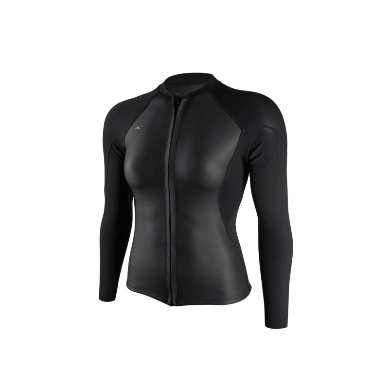 O'Neill Women's Bahia 1.5mm Full Zip Jacket Glideblk/Blk/Blk 10
