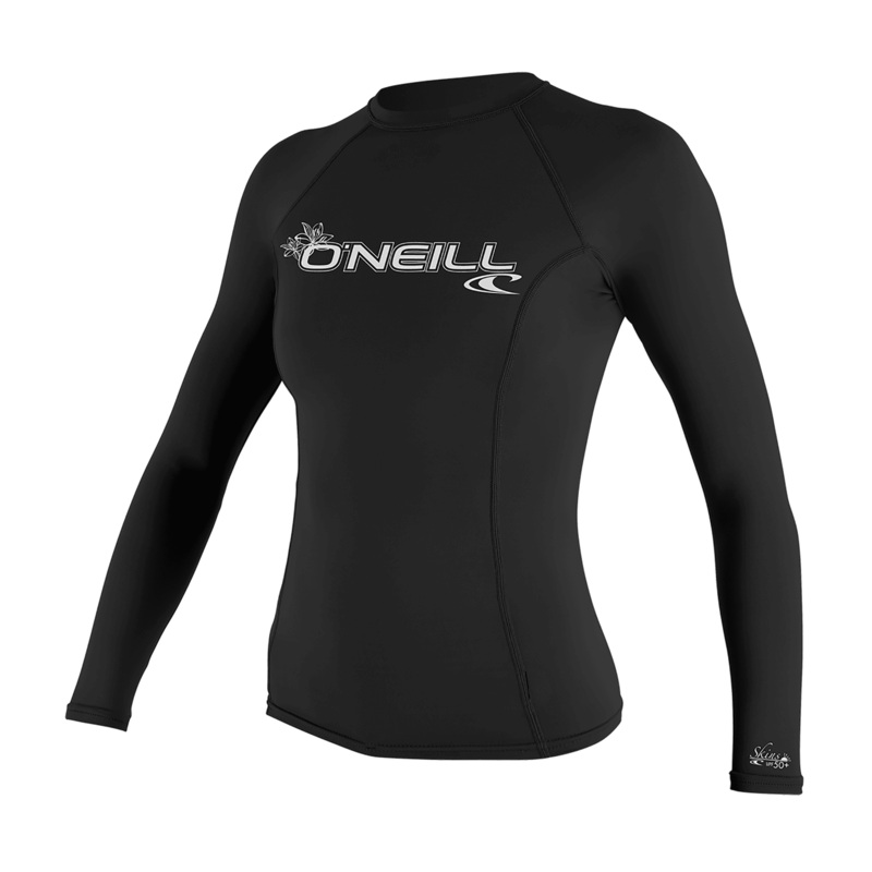 O'Neill Women's Basic 50+ L/S Rash Guard Black L