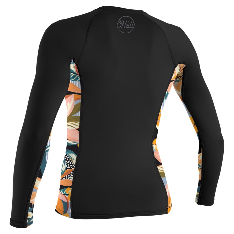 O'Neill Women's Side Print L/S Rash Guard Wht/Crisflor L