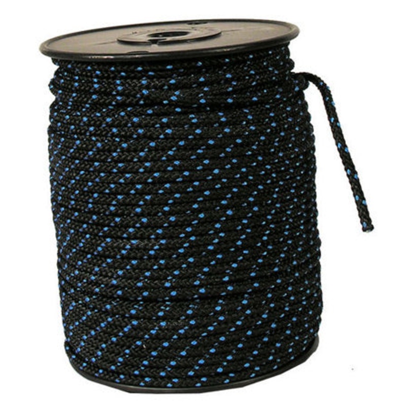 Rope Black/Blue Polyester 5/32" (4mm) Downhaul Line 6ft Precut